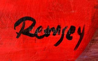 Remsey jelzéssel: Kávézóban. Olaj, karton, 74×49 cm