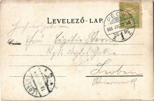 1905 Pécs, Nádor szálloda, Stern Mór üzlete. Kiadja Fürst Lipót (fl)