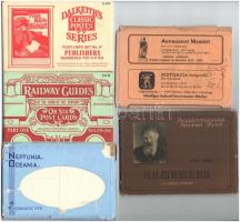 5 db RÉGI és MODERN képeslapsorozat / 5 pre-1945 and modern postcard series: Dalkeiths Classic Poster Series, Railway Guides, Neptunia-Oceania, Richard Wagner Portraits, Ivan Shishkin Russian painter