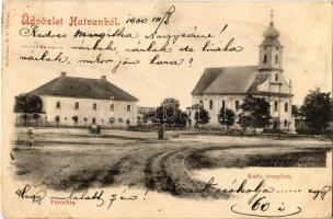 1900 Hatvan, Római katolikus templom, Parókia. Kiadja Hoffmann M. L. (EK)