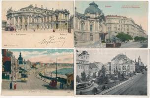 53 db RÉGI magyar és külföldi városképes lap villamosokkal / 53 pre-1945 Hungarian and European town...