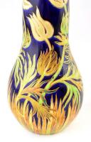 cca 1905 Zsolnay tulipános szecessziós váza, fehércserép, magas tüzű színes mázakkal, jelzett (körpe...