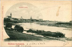 1899 Szolnok, Tisza, templomok, zsinagóga. Kiadja Szigeti H. udvari fényképész (fl)