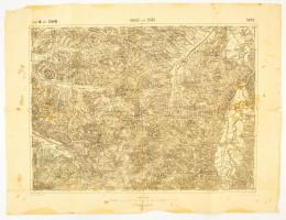 cca 1910 Hadad és Zsibó környéke katonai térkép 50x40 cm