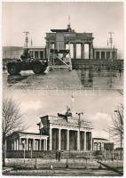 5 db MODERN képeslap 1961-ből, Brandenburgi kapu építése Berlinben, a fal előtti szögesdróttal / 5 modern postcards from 1961, Berlin. Construction of the Brandenburger Tor with barbed wire