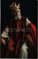 Herod the Great / Offizielle Postkarte der Passionsspiele Oberammergau 1922 (Series IV. No. 22.) Herodes. Darsteller: Gregor Breitsamter, Judaica (fl)