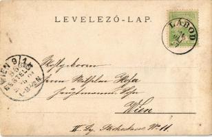 1901 Lábod, előkelő társaság tisztekkel a parkban. photo