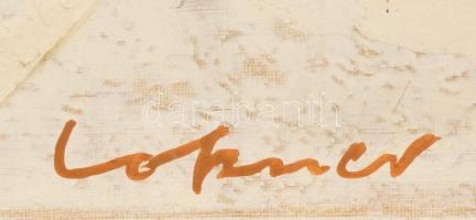 Lakner jelzéssel: Kompozíció. Olaj, farost, keretben,  70×33 cm