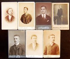 cca 1870-1900 7 db férfiakat ábrázoló keményhátú fotó