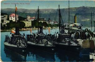 Abbazia, Opatija; Torpedoboote im Hafen. K.u.k. Kriegsmarine / Austro-Hungarian Navy torpedoboats (Rb)