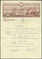 Jelzés nélkül: A Diósgyőri Papírgyárat ábrázoló két rézmetszet. Egyik levélpapíron.19x7 cm. 18x6 cm