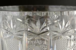 Csiszolt ólomkristály jeges vödör, jelzés nélkül, hibátlan, m: 23,5 cm, d: 18 cm