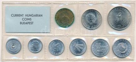 1973. 2f-10Ft (9xklf) érmés forgalmi sor fóliatokban T:1 patina Adamo FO6