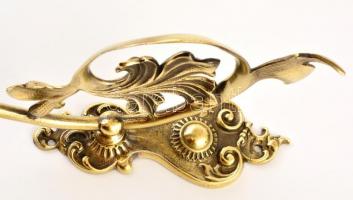 Réz, fali gyertyatartó, kis sérülésekkel, h: 31 cm, tartó rész: 17 cm