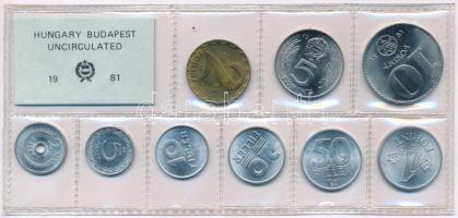 1981. 2f-10Ft (9xklf) érmés forgalmi sor fóliatokban T:1 Adamo FO14
