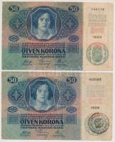 1914. 50K (2x) egyik fekete "ROMANIA TIMBRU SPECIAL" felülbélyegzéssel T:III,III-