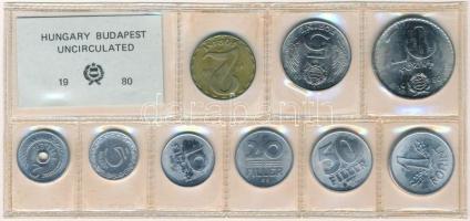 1980. 2f-10Ft (9xklf) érmés forgalmi sor fóliatokban T:1