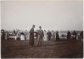 1908 Pozsony, Pressburg, Bratislava; Lóverseny tér, előkelő urak / horse racing track, gentlemen. photo (non PC) (EK)