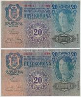 1913. 20K (3xklf) piros "MAGYARORSZÁG" körbélyegzővel, fekete "ROMANIA TIMBRU SPECIAL...