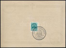 1940 Nagy-Románia humoros "halotti értesítője" VIsszatért bélyegzésekkel 17 x13 cm