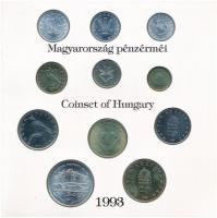1993. 10f-200Ft (11xklf) forgalmi sor dísztokban, benne 200Ft Ag "MNB", "Magyarország...
