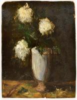 Fáy Lóránt (1906-1945): Virágcsendélet 1922. Olaj, karton, jelzett, hibás, 47×36 cm