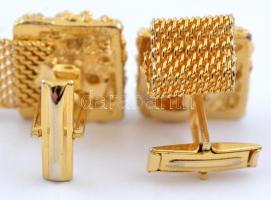 Aranyozott fém mandzsetta, csiszolt üveggel, karton tokban