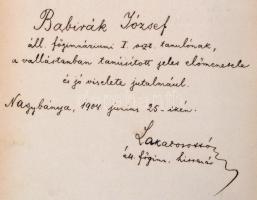 Dr. Csókás Vidor: A tanítók védőszentje. Nagybánya, 1904. Kiadói egészvászon kötés, ajándékozási bej...