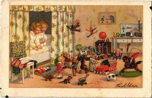 Children art postcard. D.A.G.B. No. 2479. litho s: Pauli Ebner