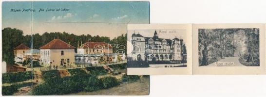 Pöstyénfürdő, Kúpele Piestany; Pro Pátria a Vág folyóval / spa hotel and Vah river. leporellocard (f...