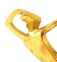 Art deco bronz szobor, jelzett (SK), alabástrom talapzaton, m: 14 cm