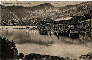 Tátra, Tatry; Schronisko nad Wielkim Stawem polskim / Menedékház a Nagy-tónál / chalet, lake (Poland)