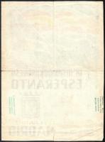 1957 Eszperantó kongresszus, plakát, szakadással, 29,5×22 cm