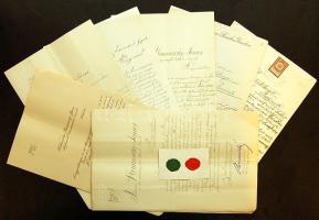 1883-1900 9 db levél (kettőn okmánybélyeg) + 2 viaszpecsét