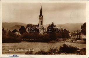 1931 Ruttka, Vrútky; Partia pri Turci / Turóc folyó és templom / Turiec riverside, church