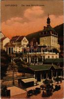 1917 Karlovy Vary, Karlsbad; Der neue Schlossbrunnen / new castle fountain, Carl Pietzners advertisement (Rb)