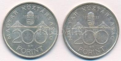 1993. 200Ft Ag "MNB" (2x) T:1- kis ph. Adamo F13