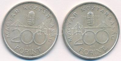 1993. 200Ft Ag "MNB" (2x) T:1- kis ph. Adamo F13