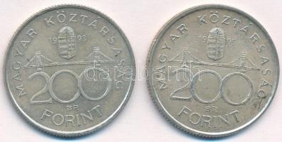 1993. 200Ft Ag "MNB" (2x) T:2 Adamo F13