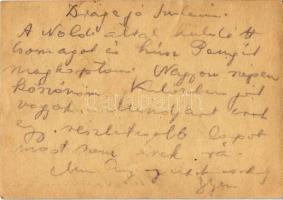 1942 Pfeifer György KMSZ (közérdekű munkaszolgálatos) levele családjának a munkatáborból. Pfeifer La...