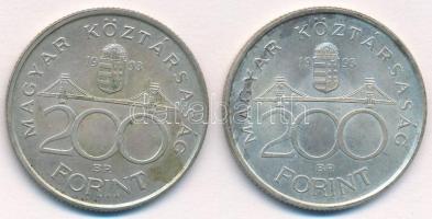 1993. 200Ft Ag "MNB" (2x) T:1-,2 Adamo F13