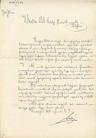 1894 Lukács Béla kereskedelemügyi miniszter aláírása levélen