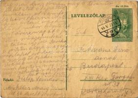 1944 Fülöp Sándor KMSZ (közérdekű munkaszolgálatos) levele családjának a munkatáborból. Schvarcz Dezsőnek címezve / WWII Letter of a Jewish labor serviceman to his family from the labor camp. Judaica (fa)