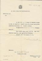 1942 Keresztes-Fischer Ferenc belügyminiszter aláírása kinevezésen