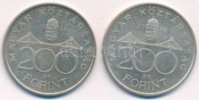 1994. 200Ft Ag "Deák" (2x) T:1- Adamo F13.1