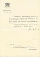 1941 Bánffy Dániel földművelésügyi miniszter aláírása levélen