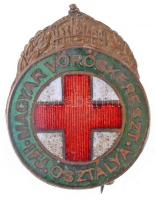 ~1910-1920. Magyar Vöröskereszt Ifjúsági Osztálya zománcozott Br jelvény (25x19mm) T:2