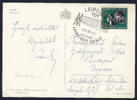 1965 Csanádi György közlekedési miniszter saját kezzel írott képeslapja