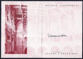 Kuncze Gábor aláírása üdvözlő kártyán