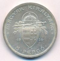 1938. 5P Ag "Szent István" T:2
Adamo P8.1
